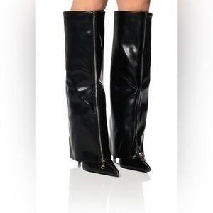 AZALEA WANG Acadia Stiletto Knee High Wedge Boot